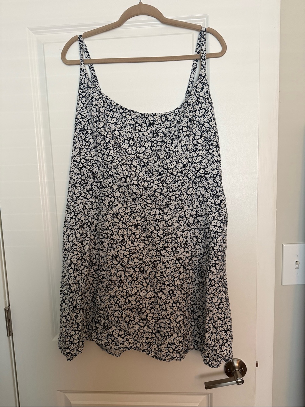 Old Navy Navy and White Floral Spaghetti Strap Cami